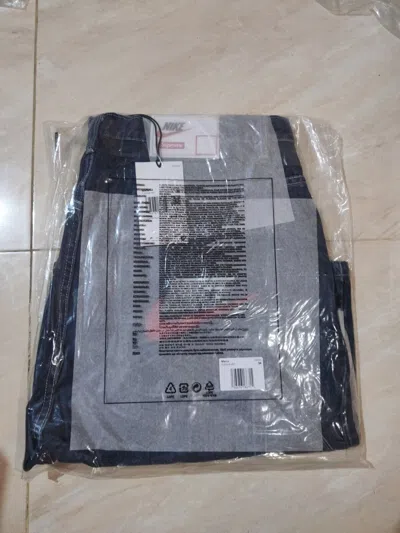 Pre-owned Nike Supreme X  Denim Short Blue Indigo Size 34 With Tag
