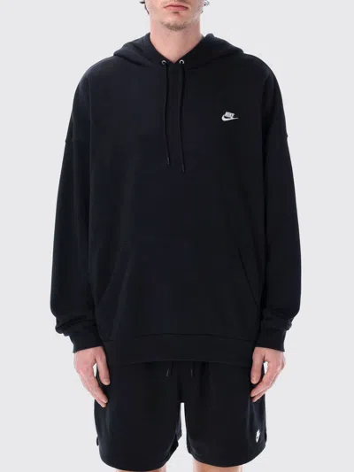 Nike Black Oversized French Terry Pullover Hoodie In Black/black/white