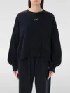 Nike Logo Embroidered Oversized Crewneck Sweatshirt In Schwarz