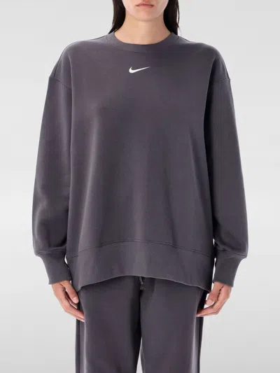 Nike Sweatshirt  Woman Color Charcoal In Gray