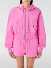 Nike Zipped Cropped Hoodie In Pink