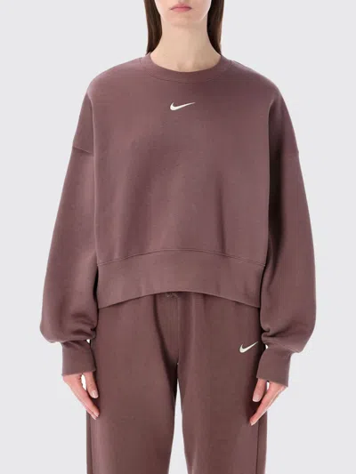 Nike Sweatshirt Woman  In Burgundy