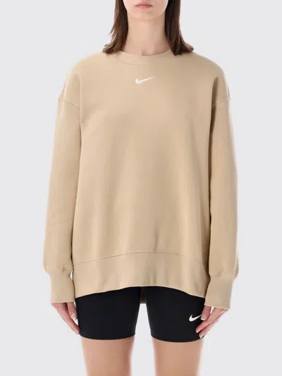 Nike Sweatshirt  Woman Color Ecru In Neutral