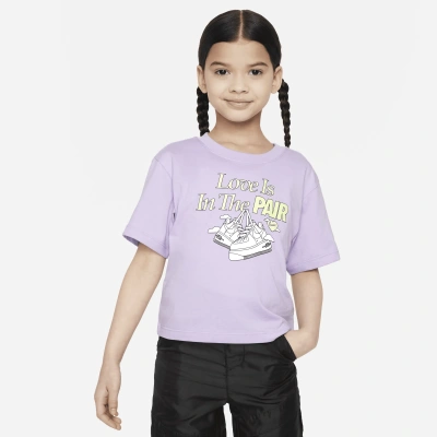 Nike Sweet Swoosh Little Kids' T-shirt In Purple