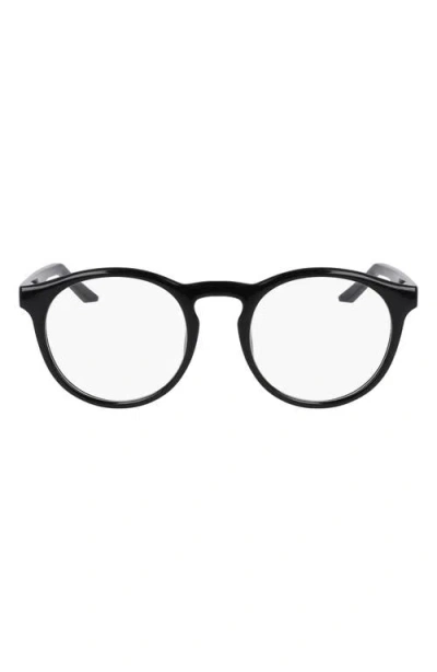 Nike Swerve 51mm Round Blue Light Blocking Reading Glasses In Black