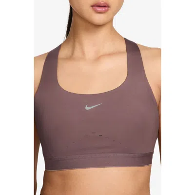 Nike Swift Dri-fit High Support Sports Bra In Brown