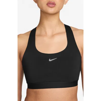 Nike Swoosh Womens Medium Support Sports Bra Dx6821 In Black