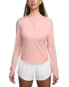 Nike Women's Swift Dri-fit Uv 1/4-zip Running Top In Atmosphere/refsil