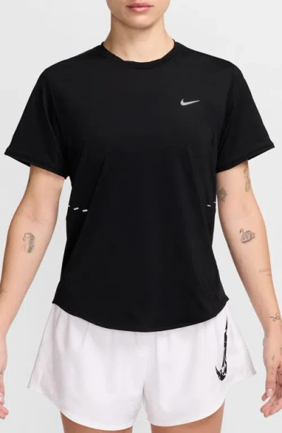 Nike Swift Dri-fit Short Sleeve Running Top In Black
