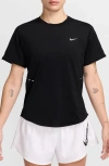 Nike Swift Dri-fit Short Sleeve Running Top In Black/reflective Silv