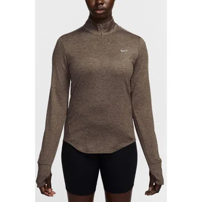 Nike Swift Dri-fit Uv Half Zip Running Top In Black