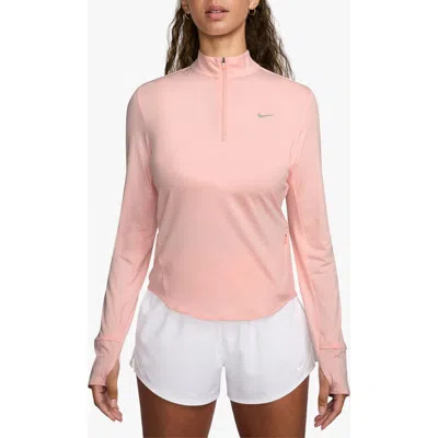 Nike Swift Dri-fit Uv Half Zip Running Top In Pink