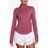 Nike Swift Dri-fit Uv Half Zip Running Top In Pink