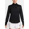 Nike Swift Dri-fit Uv Half Zip Running Top In Black