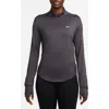 Nike Swift Dri-fit Uv Half Zip Running Top In Gray
