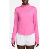 Nike Swift Dri-fit Uv Half Zip Running Top In Pink