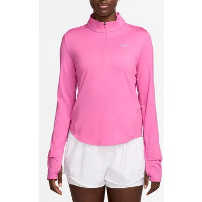 Nike Swift Dri-fit Uv Half Zip Running Top In Pink