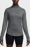 Nike Swift Dri-fit Uv Half Zip Running Top In Black
