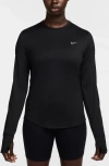 Nike Swift Dri-fit Uv Running Top In Black/reflective Silver