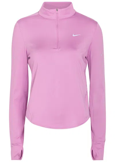 Nike Swift Dri-fit Uv Half-zip Stretch-jersey Running Top In Pink