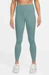 Nike Swift High-waisted Pocket 7/8 Running Leggings In Green