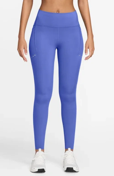 Nike Swift High-waisted Pocket 7/8 Running Leggings In Blue