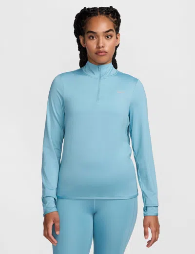 Nike Swift Uv 1/4-zip Running Top In Blue