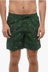 Nike Swim All-over Monogram Nylon 7 Volley Swim Shorts In Green