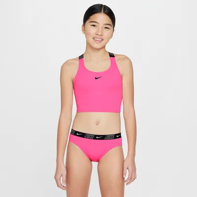 Nike Swim Big Kids' (girls') Crossback Midkini Set In Pink