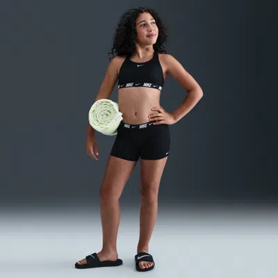 Nike Swim Big Kids' (girls') Racerback Bikini & Short Set In Black
