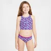 Nike Swim Big Kids' (girls') Spiderback Midkini Set In Purple