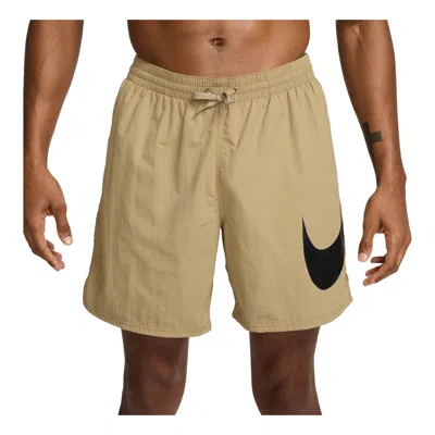 Nike Logo-print Swim Shorts In Nude