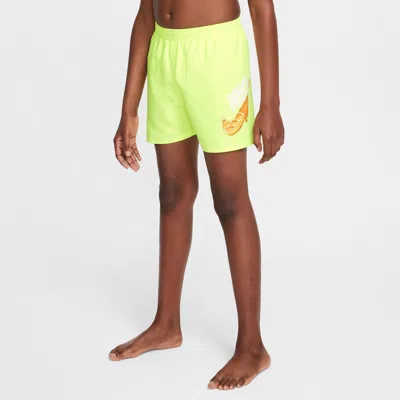 Nike Swim Breaker Big Kids' (boys') 4" Brief-lined Volley Shorts In Yellow