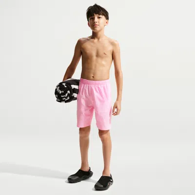Nike Swim Breaker Big Kids' (boys') Ripple Texture 7" Brief-lined Volley Short In Pink