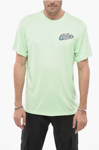 Nike Swim Crew Neck Dri-fit T-shirt With Patch In Green