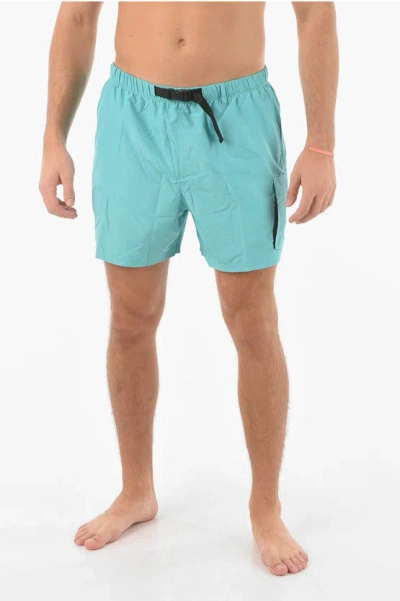 NIKE SWIM Drawstring Wasit Solid Color Boxer Swimsuit