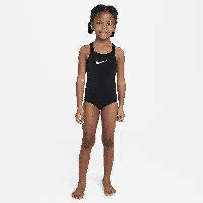 Nike Swim Essential Little Kids' (girls') Racerback 1-piece Swimsuit In Black