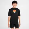 Nike Swim Hydroguard Big Kids' (boys') Dri-fit Short-sleeve Top In Black