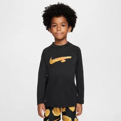 Nike Swim Hydroguard Little Kids' Long-sleeve Top In Black