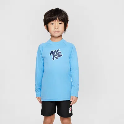 Nike Swim Hydroguard Little Kids' Long-sleeve Top In Blue
