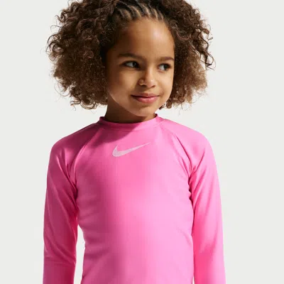 Nike Swim Little Kid's (girls') Long Sleeve Hydroguard + Midkini Set In Pink