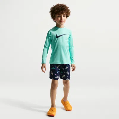 Nike Swim Little Kids' (boys') Long Sleeve Top & Short Set In Blue