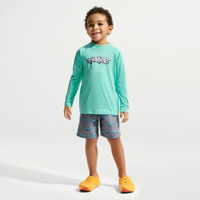 Nike Swim Little Kids' (boys') Long Sleeve Top & Short Set In Green