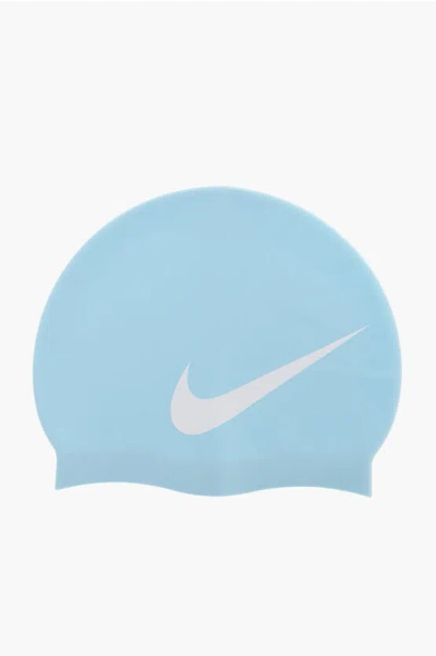Nike Swim Solid Color Silicone Pool Cap In Blue