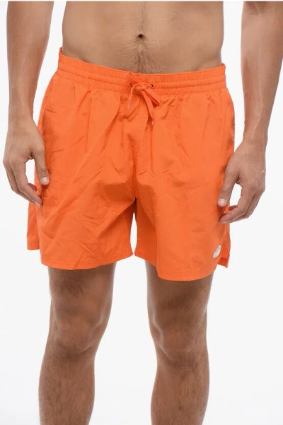 Nike Swim Solid Color Sneaker Patch Volley Swim Shorts With Draws In Orange