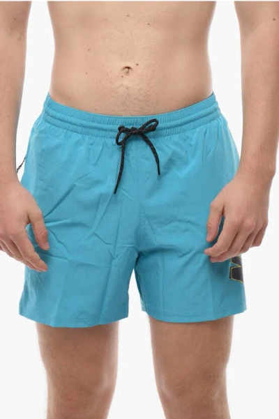 Nike Swim Solid Color Swim Shorts With 3 Pockets In Blue