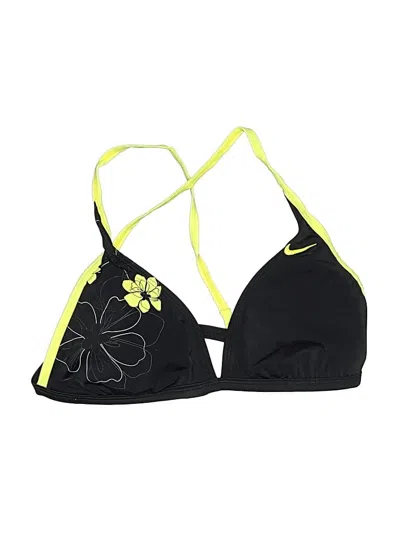 Pre-owned Nike Swimsuit Top Black Graphic Pattern Swimwear