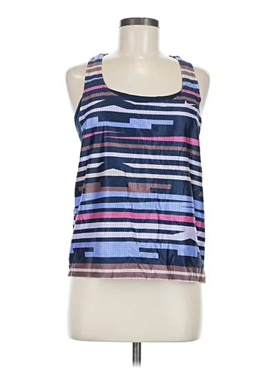 Pre-owned Nike Swimsuit Top Blue Halter Neckline Swimwear