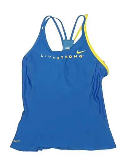Pre-owned Nike Swimsuit Top Blue Swimwear
