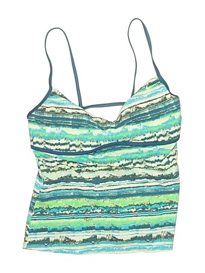 Pre-owned Nike Swimsuit Top Green Print Pattern Swimwear